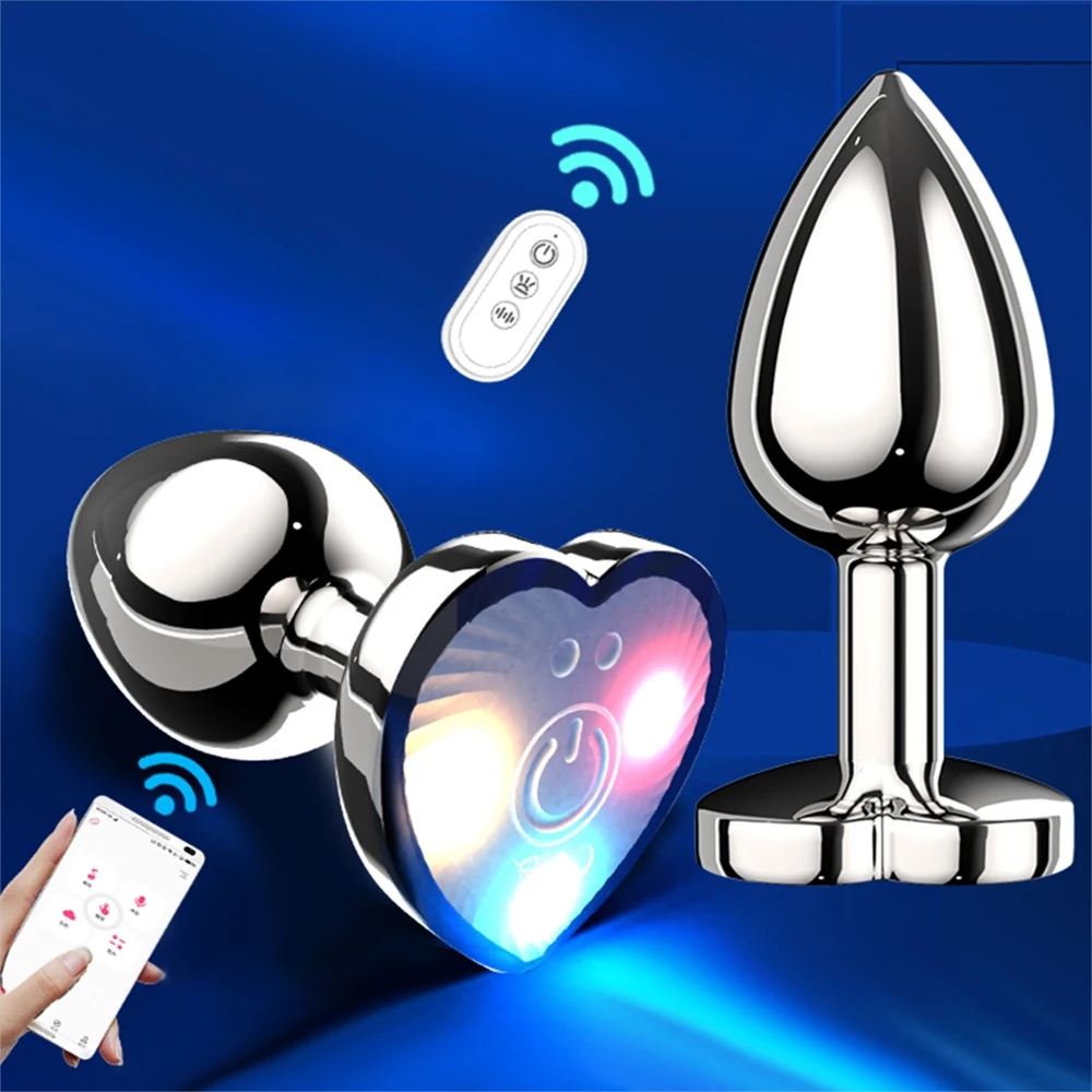 Bluetooth APP Anal Plug Vibrator Female Remote Control Clitoris Stimulator Metal Butt Plug Adult Supplies Sex Toys for Women Men