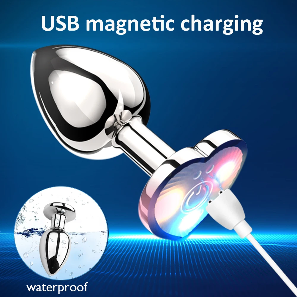 Bluetooth APP Anal Plug Vibrator Female Remote Control Clitoris Stimulator Metal Butt Plug Adult Supplies Sex Toys for Women Men
