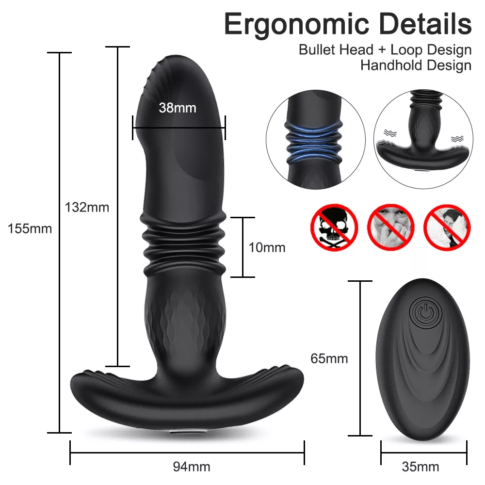 Thrusting Anal Vibrator Men Bluetooth APP Vibrator Remote Control Telescopic Prostate Massager Male Prostate Stimulator