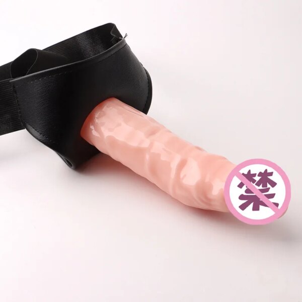 Men Strap On Dildo Panties Wearable Hollow Penis Lengthen Sleeve Strapon Dildo Pants Harness Belt for Man Sex Toys For Woman Gay