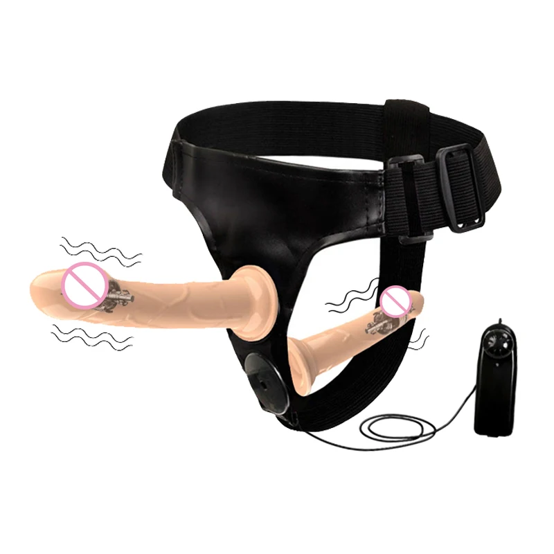 Harness Strap-On 2 Vibration Realistic Dildos Anal G-spot Stimulation Prostate Massager Adult Sex Toys for Women Couple Lesbian