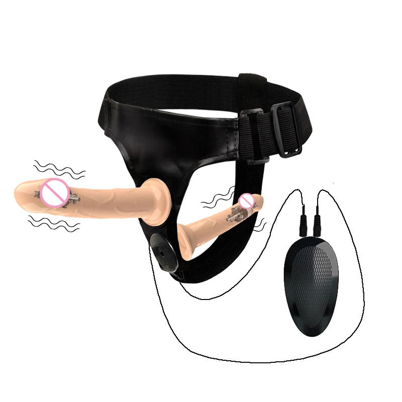 Harness Strap-On 2 Vibration Realistic Dildos Anal G-spot Stimulation Prostate Massager Adult Sex Toys for Women Couple Lesbian