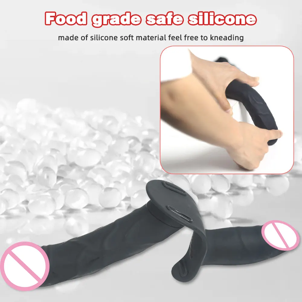 Double Head Artificial Penis Wearable Electric Strapon Vibrator For Lesbian Vibrating Sex Toys Strap On Belt Dildos For Girl Double Head Artificial Penis Wearable Electric Strapon Vibrator For Lesbian Vibrating Sex Toys Strap On Belt Dildos For Girl