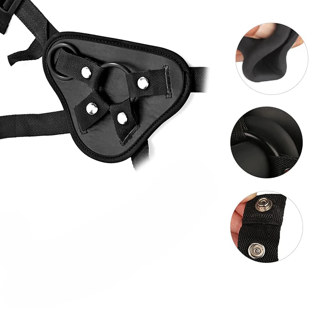 Wearable Strap-on Harness Compatible Suction Cup Dildo Adjustable Harness Sex Toy for Women Man Lesbian Female Play