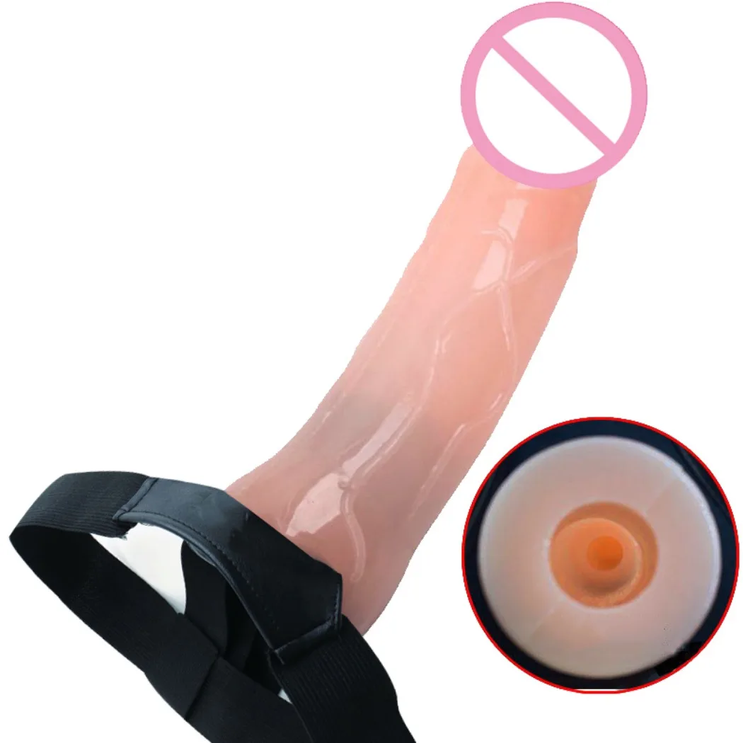 Wearable Penis for Men Women Hollow Sleeve Condoms Strap On Panties Dildo Anal Plug Extended Adult Sex Gay Toys Extender Lesbian