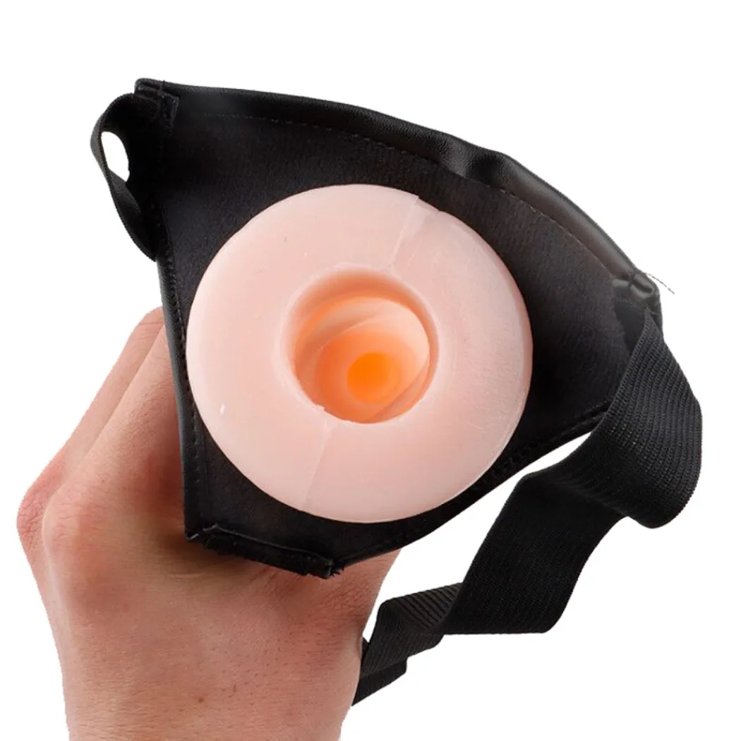 Wearable Penis for Men Women Hollow Sleeve Condoms Strap On Panties Dildo Anal Plug Extended Adult Sex Gay Toys Extender Lesbian