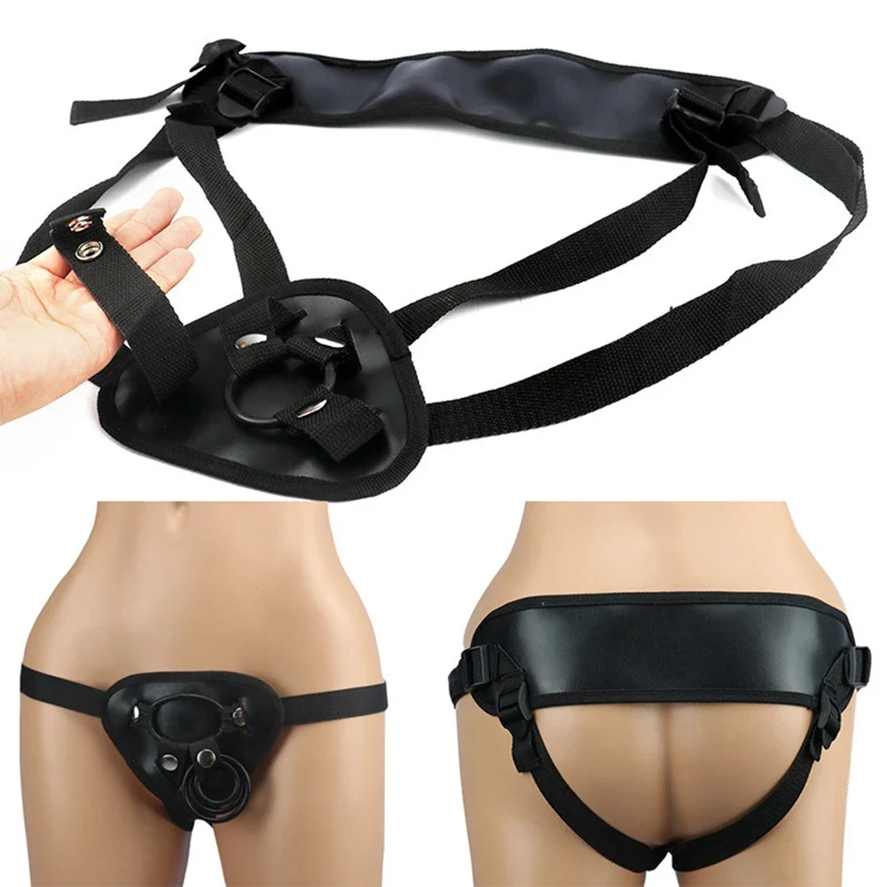 Lesbian Strap on Erotic Panties Aldult Bondage Gear Women's Wearable Briefs Anal Vaginal Masturbators Sex Toy T-back Fixed Dildo