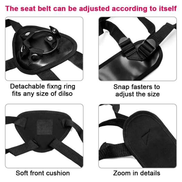 Lesbian Strap on Erotic Panties Aldult Bondage Gear Women's Wearable Briefs Anal Vaginal Masturbators Sex Toy T-back Fixed Dildo