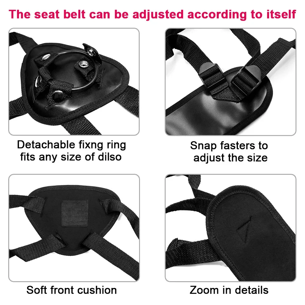 Lesbian Strap on Erotic Panties Aldult Bondage Gear Women's Wearable Briefs Anal Vaginal Masturbators Sex Toy T-back Fixed Dildo