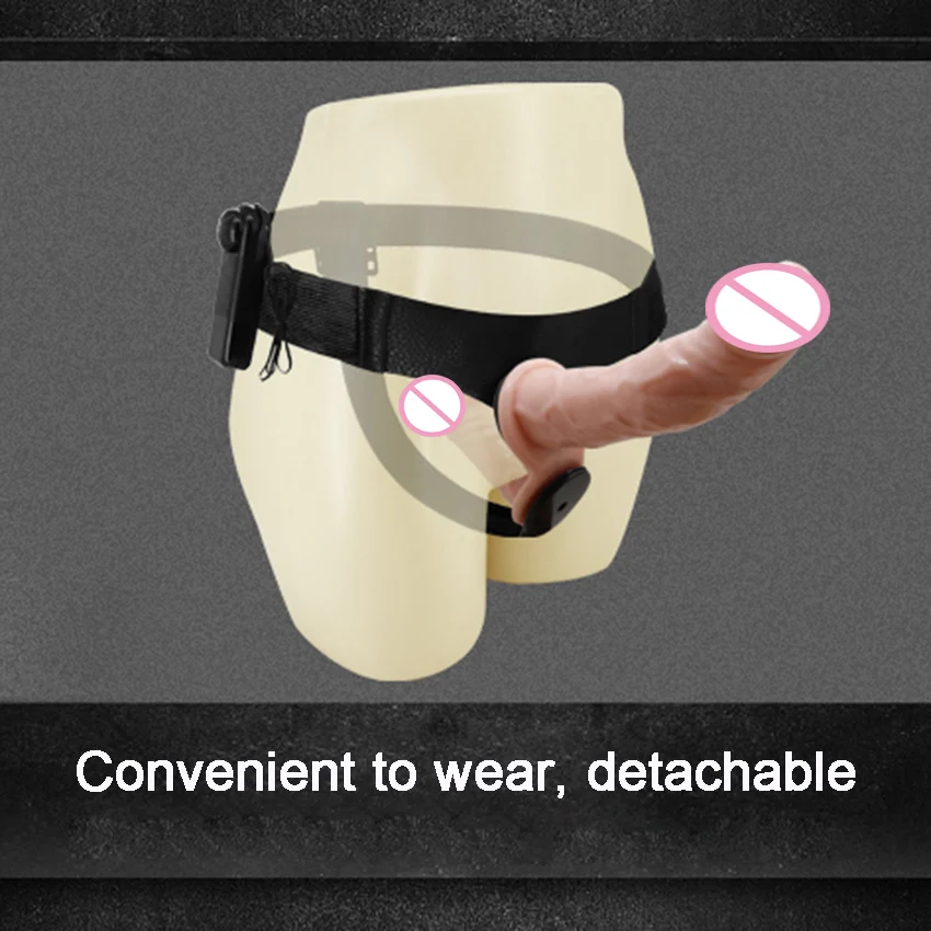 Double Strap on Dildo Vibrator Dual Penetration Strap-on Penis Pants Wearable Vibrating Strap on Belt Sex Toys for Lesbian Women