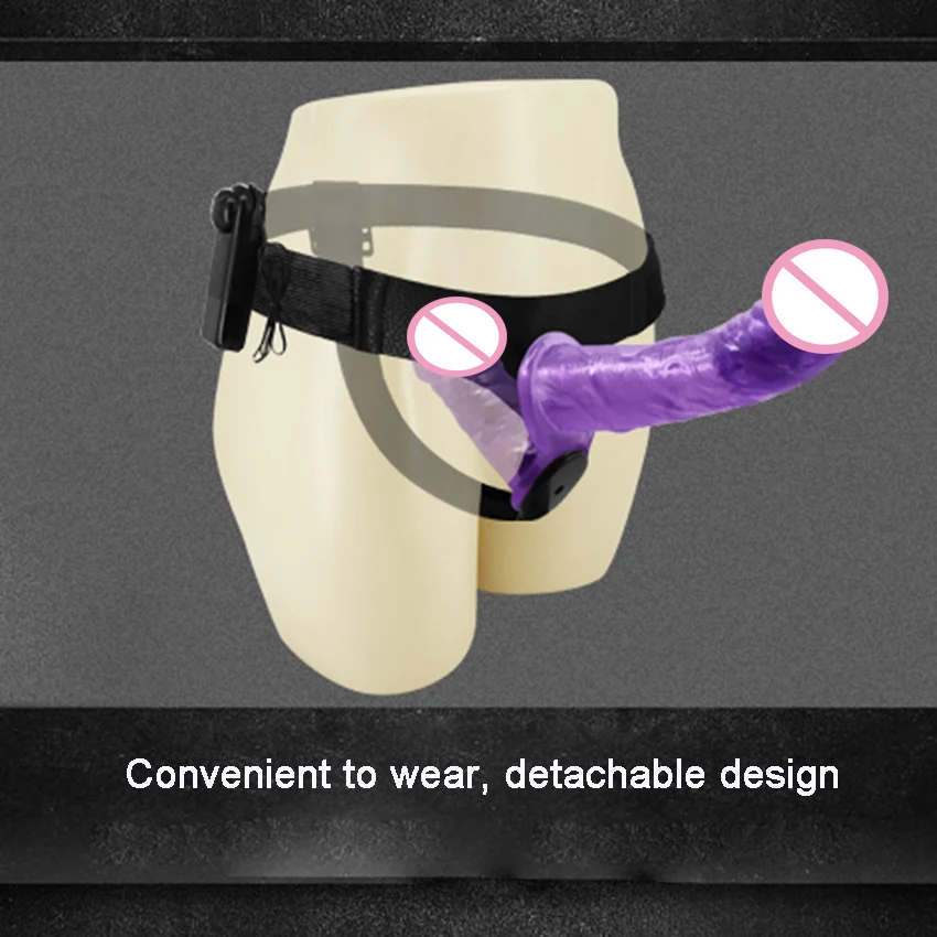 Double Strap on Dildo Vibrator Dual Penetration Strap-on Penis Pants Wearable Vibrating Strap on Belt Sex Toys for Lesbian Women