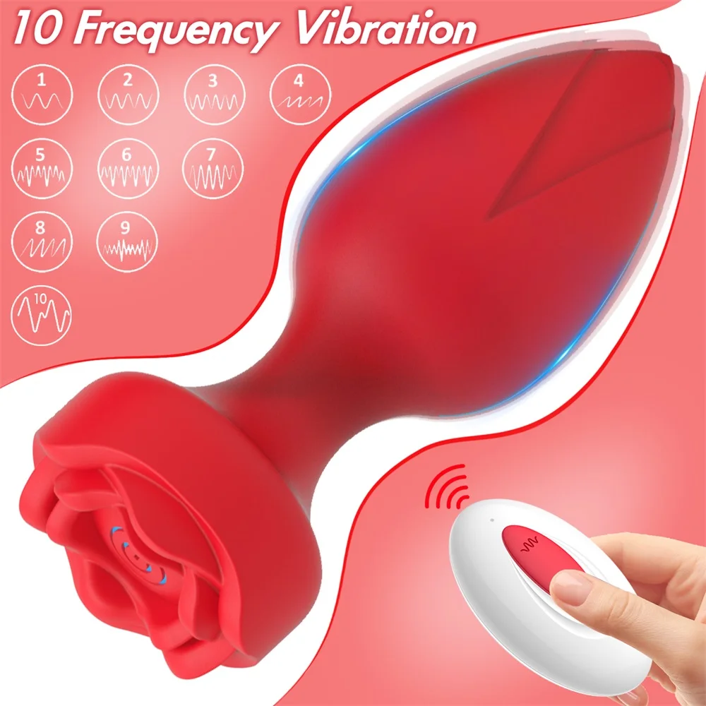 Rose Anal Vibrator For Women Dildo Butt Plug G spot Stimulator Wearable Vibrator For Men Prostate Massager Anal Beads Adult Toys Rose Anal Vibrator For Women Dildo Butt Plug G spot Stimulator Wearable Vibrator For Men Prostate Massager Anal Beads Adult Toys