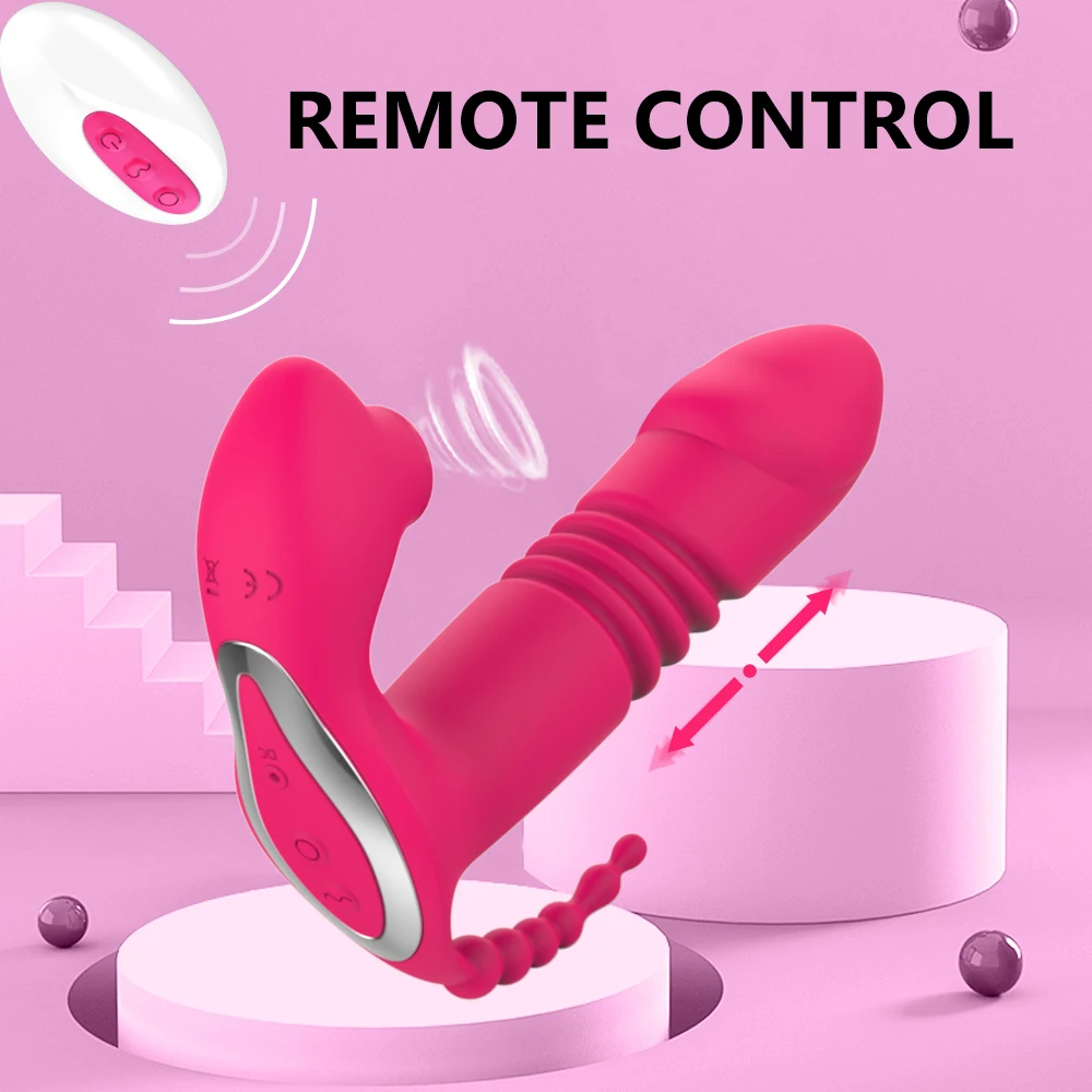 Sucking Clitoris Vibrator Women 3 In 1 Telescopic Wireless Control Clit Sucker 12 Speeds Female Wearable G-Spot Anal Stimulator Sucking Clitoris Vibrator Women 3 In 1 Telescopic Wireless Control Clit Sucker 12 Speeds Female Wearable G-Spot Anal Stimulator