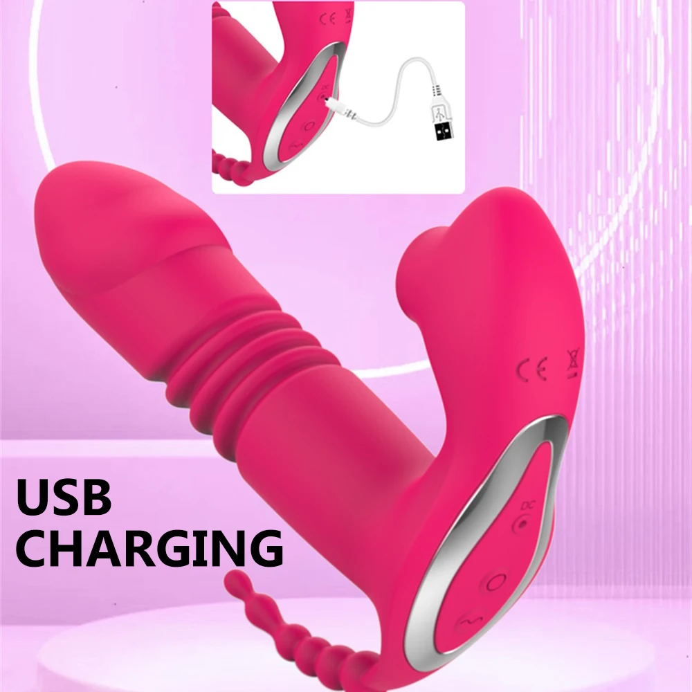Sucking Clitoris Vibrator Women 3 In 1 Telescopic Wireless Control Clit Sucker 12 Speeds Female Wearable G-Spot Anal Stimulator Sucking Clitoris Vibrator Women 3 In 1 Telescopic Wireless Control Clit Sucker 12 Speeds Female Wearable G-Spot Anal Stimulator