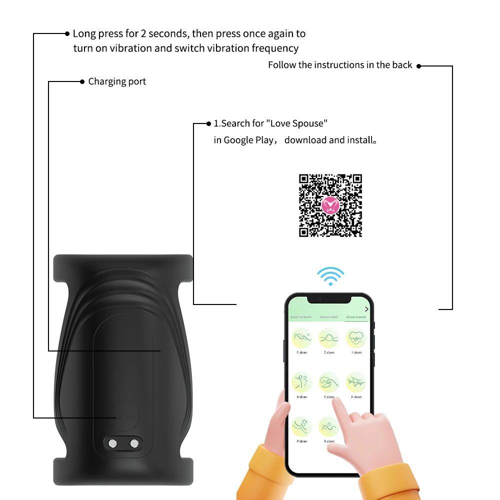 APP Remote Control Wearable Penis Sleeve Cock Ring Vibrator Men Couples Vibrating Rings Penis Delay Trainer Stimulator Sexy Toys