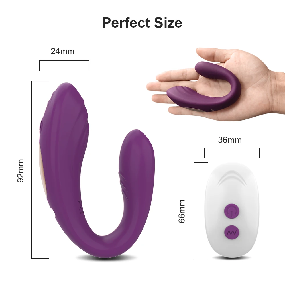 Wireless Remote Control Dildo Vibrator Female Dual Motors U Shape Clitoris Stimulator Wearable Sex Toys for Women Couples Adults