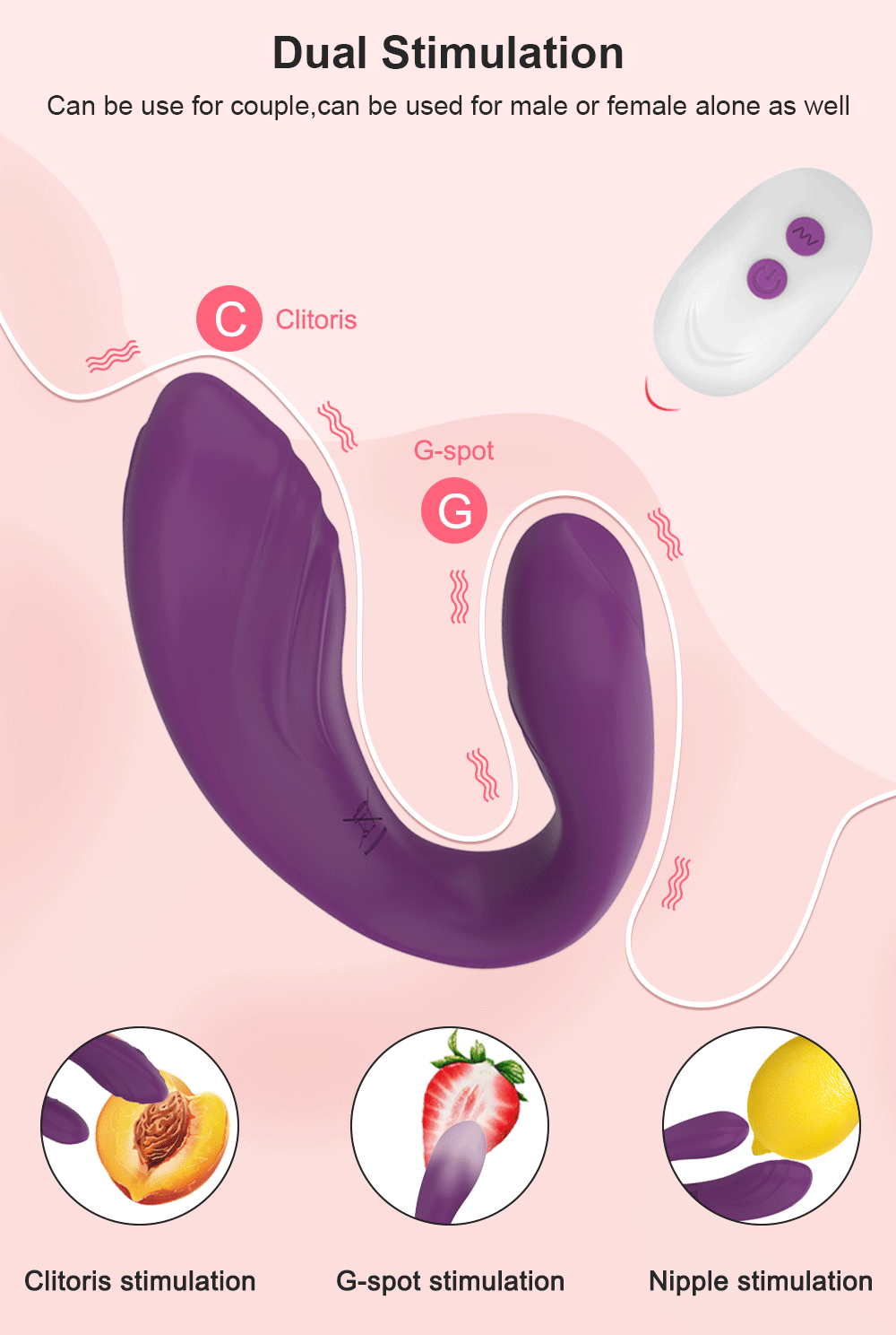 Wireless Remote Control Dildo Vibrator Female Dual Motors U Shape Clitoris Stimulator Wearable Sex Toys for Women Couples Adults