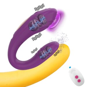 Wireless Remote Control Dildo Vibrator Female Dual Motors U Shape Clitoris Stimulator Wearable Sex Toys for Women Couples Adults