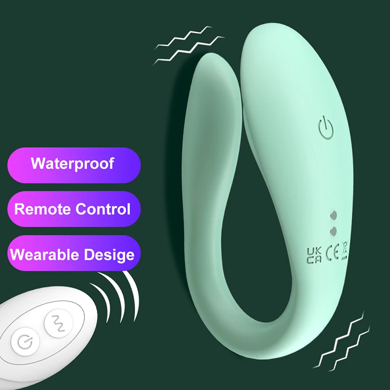 Wireless Remote Control Dildo Vibrator Female Dual Motors U Shape Clitoris Stimulator Wearable Sex Toys for Women Couples Adults