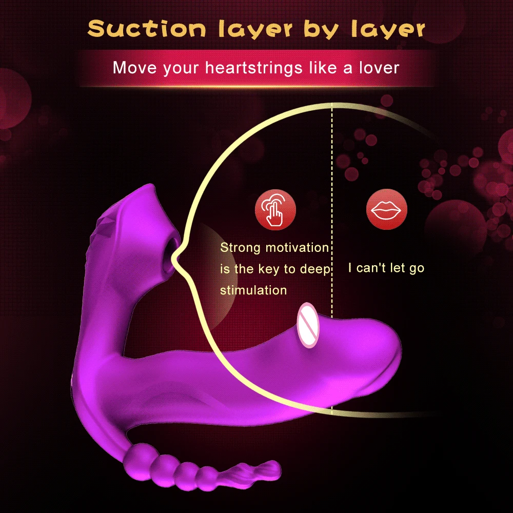 3 IN 1 G Spot Sucker Vibrator for Women Vibrating Anal Bead Clitoris Stimulator Remote Control Wearable Vibrator Panties Sex Toy