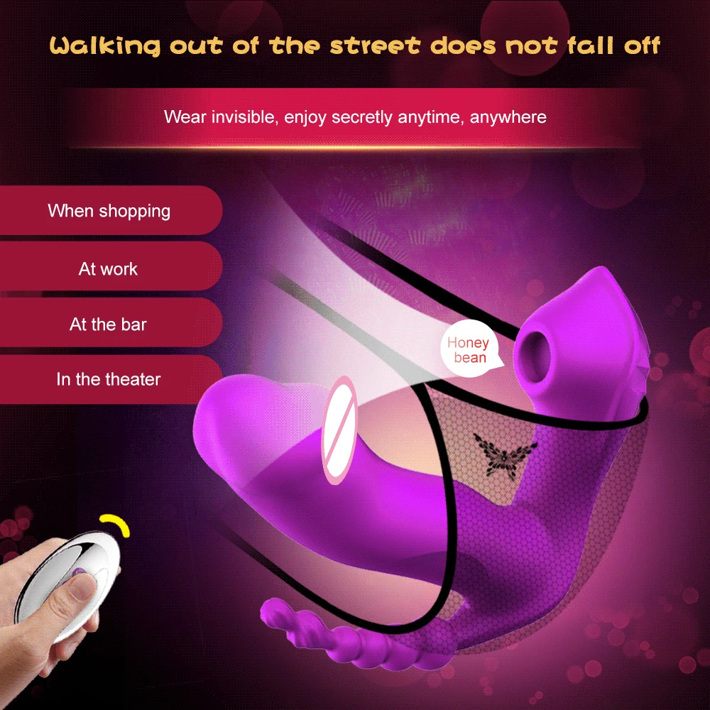 3 IN 1 G Spot Sucker Vibrator for Women Vibrating Anal Bead Clitoris Stimulator Remote Control Wearable Vibrator Panties Sex Toy
