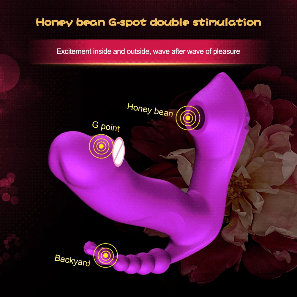 3 IN 1 G Spot Sucker Vibrator for Women Vibrating Anal Bead Clitoris Stimulator Remote Control Wearable Vibrator Panties Sex Toy