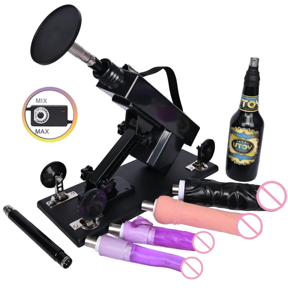 ROUGH BEAST Classic Sex Machine Automatic Vibrator for Women with Attachment Dildo，Telescopic Pumping Gun Masturbation Machine