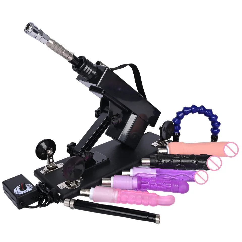 ROUGH BEAST Classic Sex Machine Automatic Vibrator for Women with Attachment Dildo，Telescopic Pumping Gun Masturbation Machine
