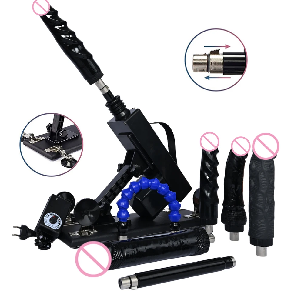 ROUGH BEAST Classic Sex Machine Automatic Vibrator for Women with Attachment Dildo，Telescopic Pumping Gun Masturbation Machine