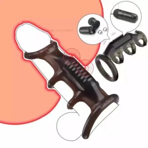 G Spot Stimulator Bullet Vibrator Cock Sleeve Penis Vibrating Ring Ejaculation Delay Strap on Dildo Enlargement Extender adult