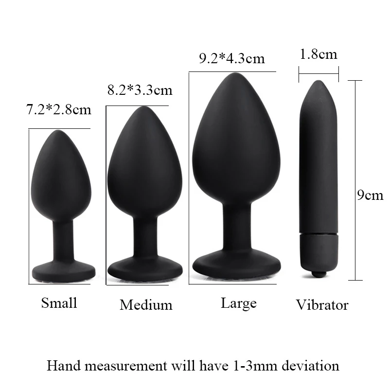 Silicone Butt Plug Anal Plug Unisex Sex 3 Different Size Adult Toys For Men/Women Masturbator Butt Plug Trainer For Couples Shop
