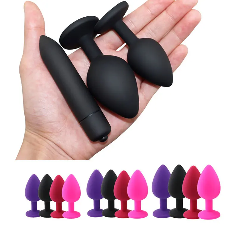 Silicone Butt Plug Anal Plug Unisex Sex 3 Different Size Adult Toys For Men/Women Masturbator Butt Plug Trainer For Couples Shop