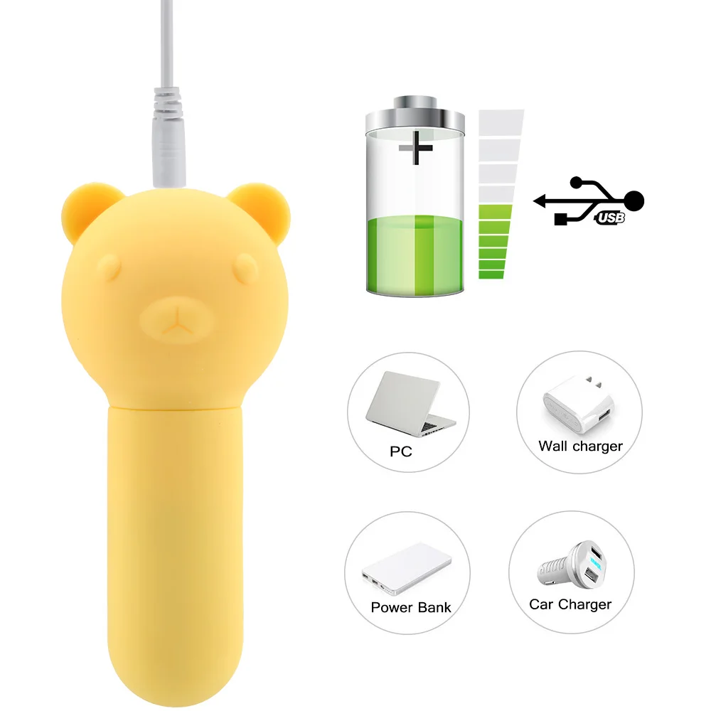 USB charging Bullet Vibrating Egg Little Bear Vibrator Clitoris Stimulator Sex Toys for Women 10 Frequency G-spot Massager