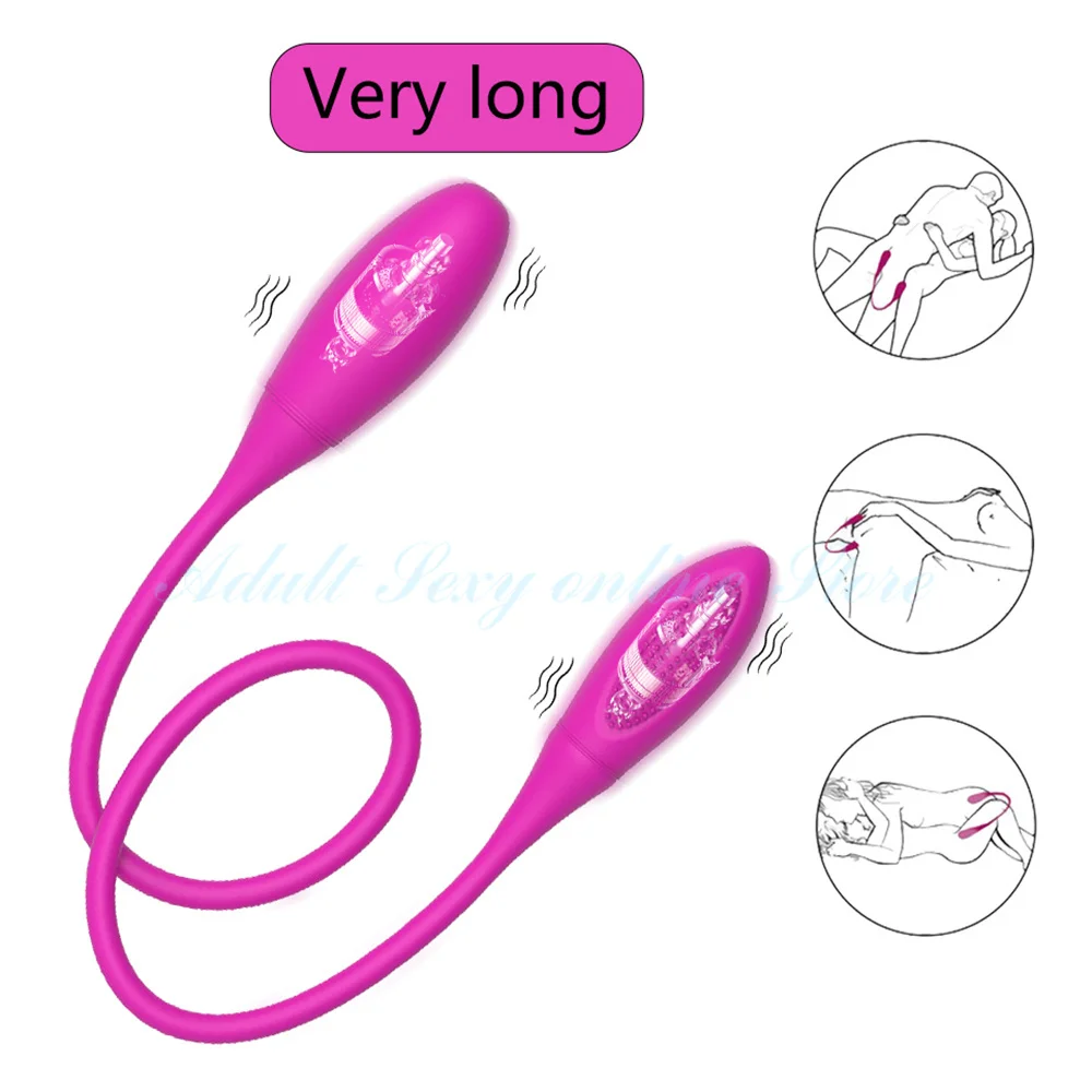Rechargeable Dual Vibrator 7 Speeds Double Head Jump Egg Bullet Dildo Vibrator Anal Butt Plug Adult Sex Toy For Couple Men Women