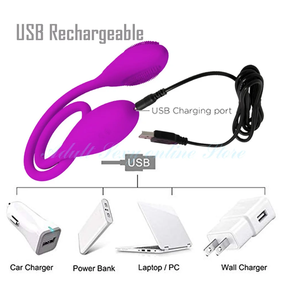 Rechargeable Dual Vibrator 7 Speeds Double Head Jump Egg Bullet Dildo Vibrator Anal Butt Plug Adult Sex Toy For Couple Men Women