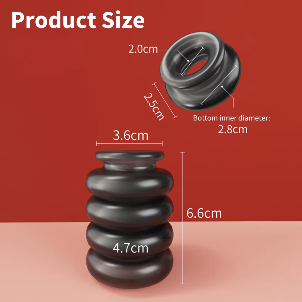Penis Ring Reusable Male Chasity Cage Scrotum Stretcher Delayed Ejaculation Silicone Cock Ring Penis Enlargement Sex Toy for Men