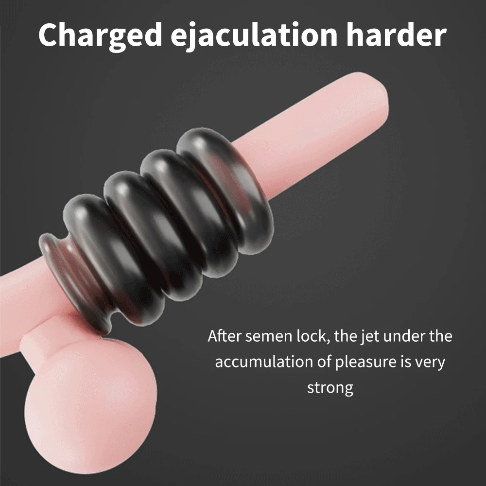 Penis Ring Reusable Male Chasity Cage Scrotum Stretcher Delayed Ejaculation Silicone Cock Ring Penis Enlargement Sex Toy for Men