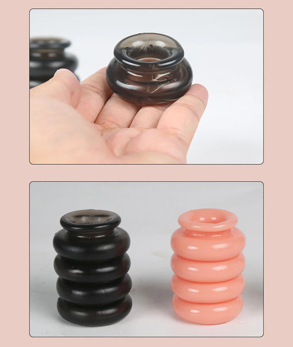 Penis Ring Reusable Male Chasity Cage Scrotum Stretcher Delayed Ejaculation Silicone Cock Ring Penis Enlargement Sex Toy for Men