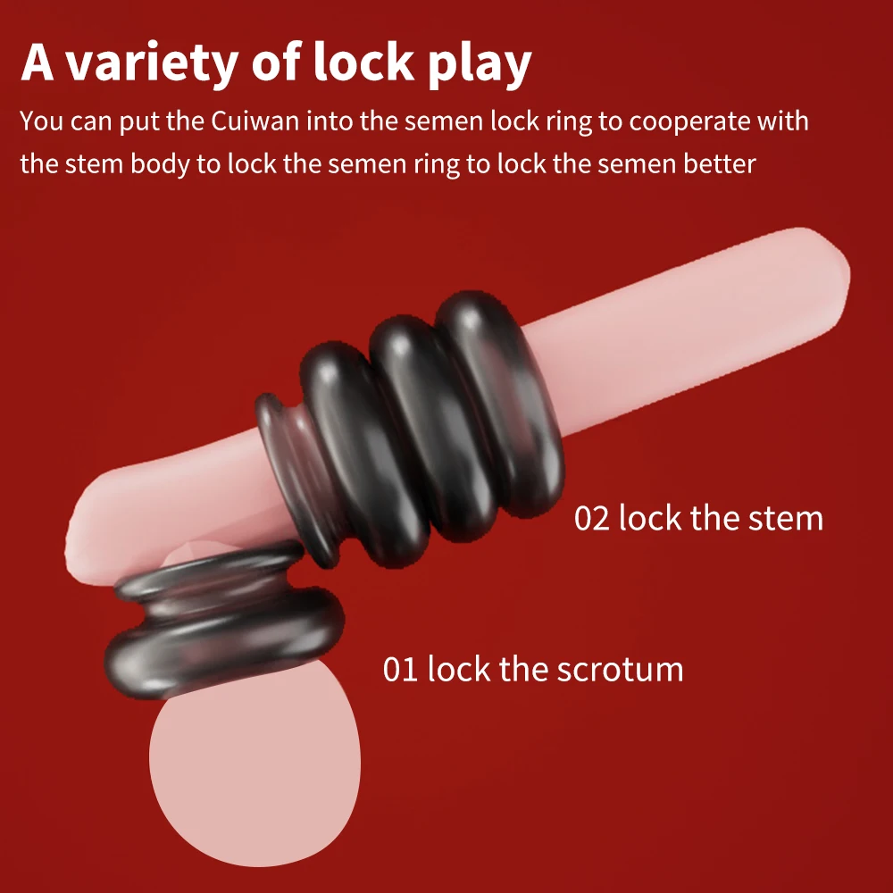Penis Ring Reusable Male Chasity Cage Scrotum Stretcher Delayed Ejaculation Silicone Cock Ring Penis Enlargement Sex Toy for Men