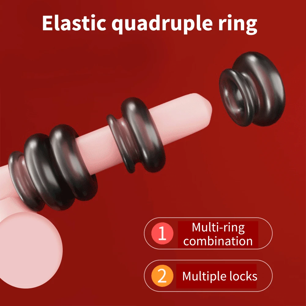 Penis Ring Reusable Male Chasity Cage Scrotum Stretcher Delayed Ejaculation Silicone Cock Ring Penis Enlargement Sex Toy for Men