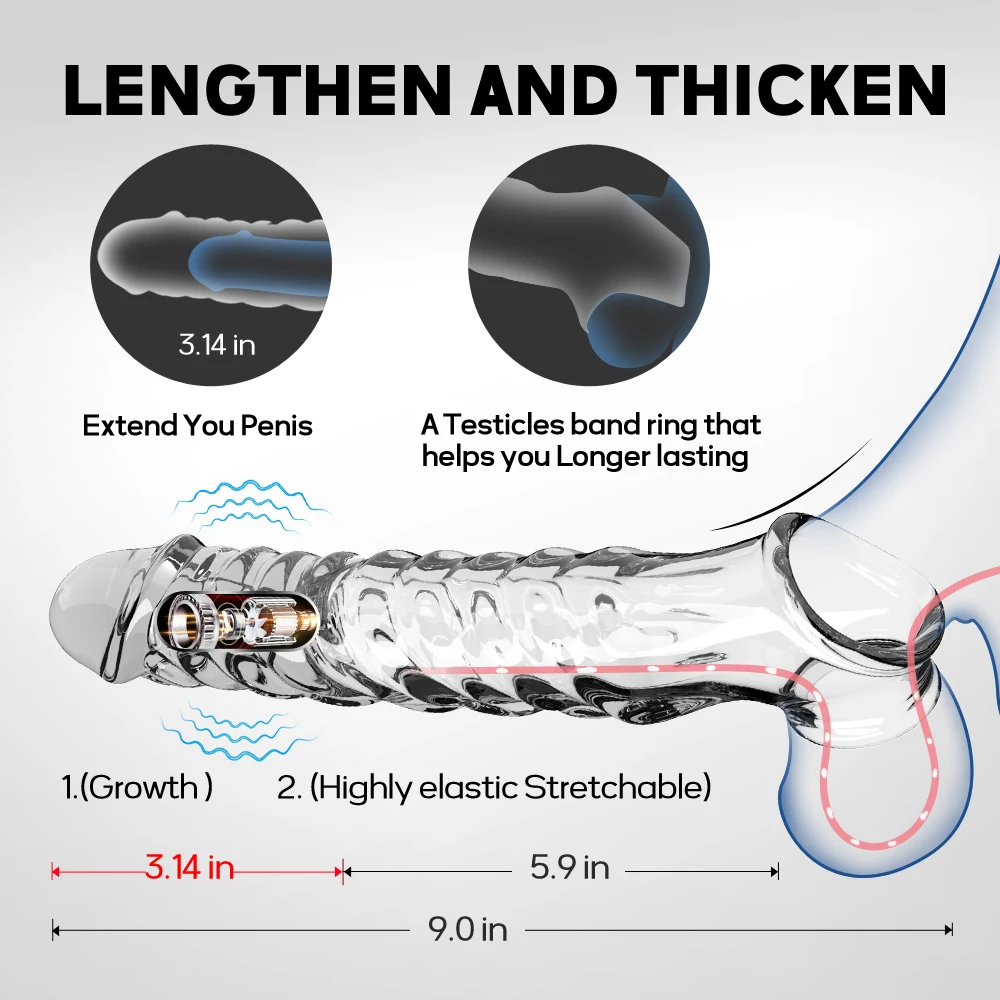 Penis Sleeve Extensions Condom Male Enlargement Delay Vibrators Clits Massager Cock Ring Vibrating Penis Cover Sex Toys For Men Penis Sleeve Extensions Condom Male Enlargement Delay Vibrators Clits Massager Cock Ring Vibrating Penis Cover Sex Toys For Men