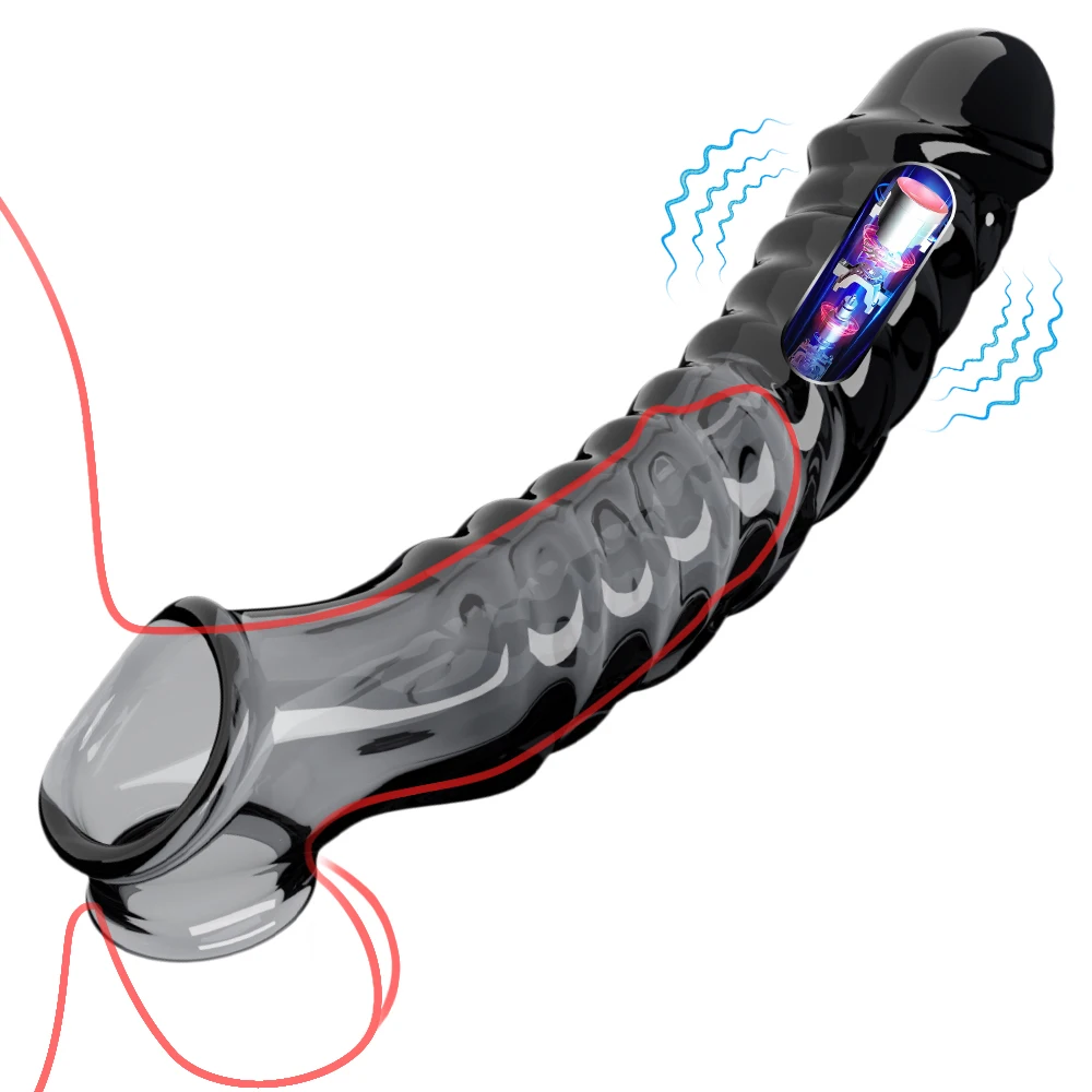 Penis Sleeve Extensions Condom Male Enlargement Delay Vibrators Clits Massager Cock Ring Vibrating Penis Cover Sex Toys For Men Penis Sleeve Extensions Condom Male Enlargement Delay Vibrators Clits Massager Cock Ring Vibrating Penis Cover Sex Toys For Men