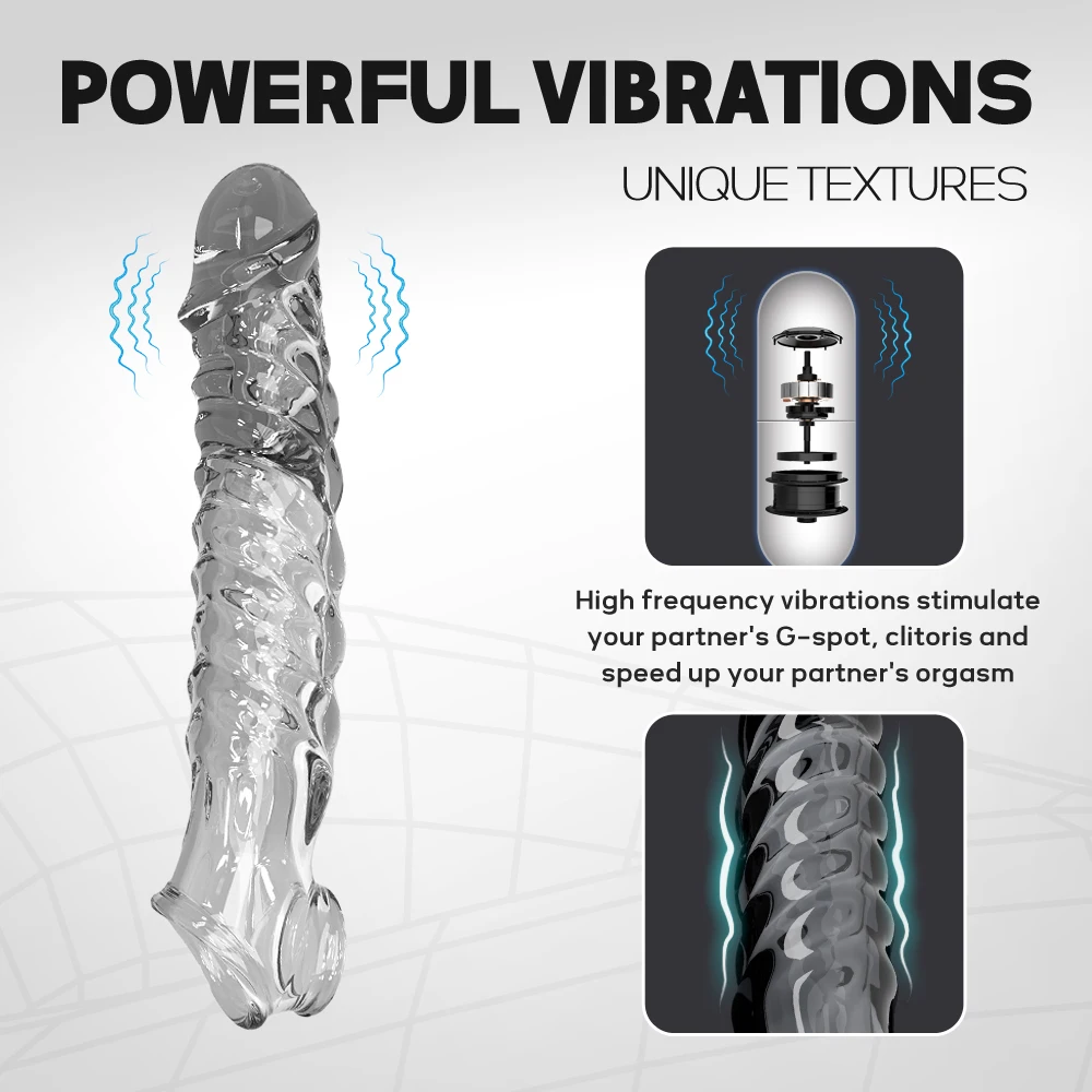 Penis Sleeve Extensions Condom Male Enlargement Delay Vibrators Clits Massager Cock Ring Vibrating Penis Cover Sex Toys For Men Penis Sleeve Extensions Condom Male Enlargement Delay Vibrators Clits Massager Cock Ring Vibrating Penis Cover Sex Toys For Men