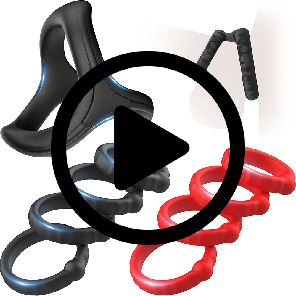 10pcs Cock Ring Set Masturbators For Men Erection Ejaculation Delay Enlargement Extender Penis Sex Toys For Couples Adult Goods