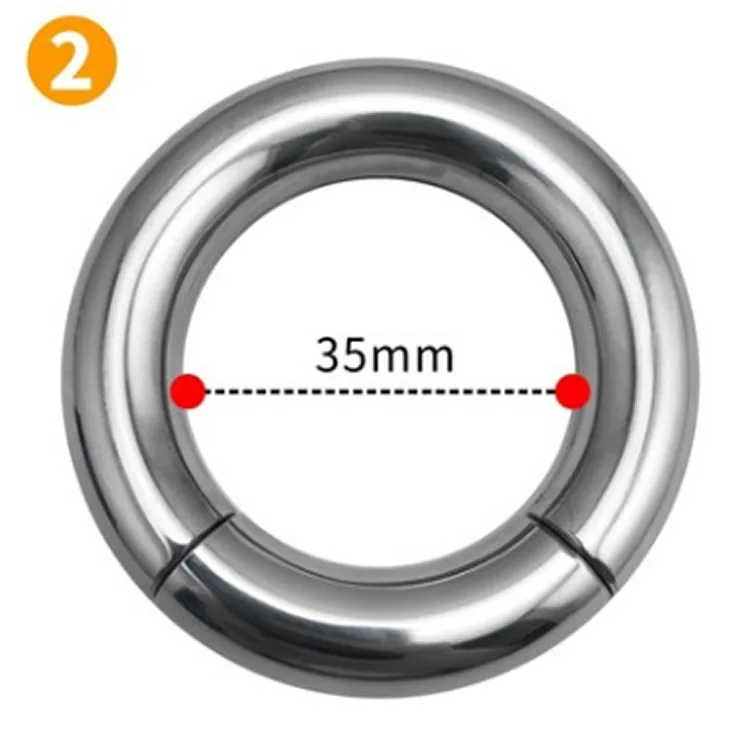 Metal Magnet Cock Ring Clamp Male Chastity Device Stainless Steel Cockring Dick Scrotum Bondage Stretcher Adult Sex Toys For Men