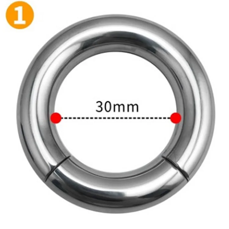 Metal Magnet Cock Ring Clamp Male Chastity Device Stainless Steel Cockring Dick Scrotum Bondage Stretcher Adult Sex Toys For Men