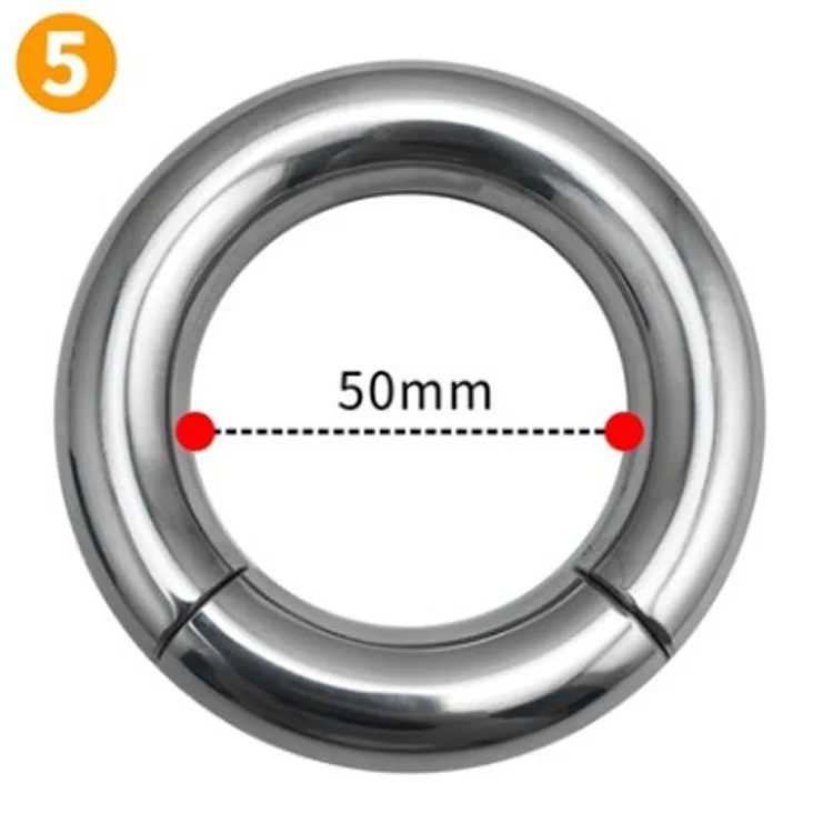Metal Magnet Cock Ring Clamp Male Chastity Device Stainless Steel Cockring Dick Scrotum Bondage Stretcher Adult Sex Toys For Men