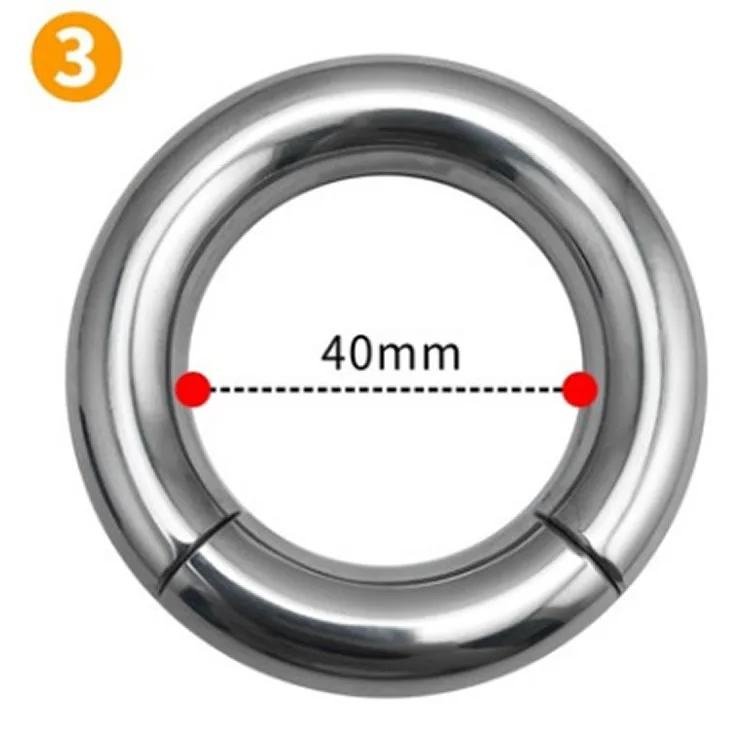 Metal Magnet Cock Ring Clamp Male Chastity Device Stainless Steel Cockring Dick Scrotum Bondage Stretcher Adult Sex Toys For Men