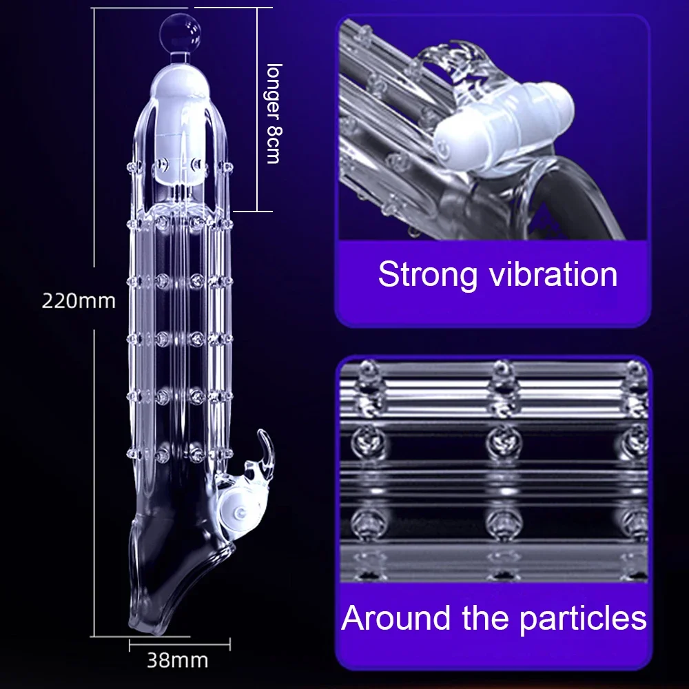 Penis Sleeve Extensions Condom Male Enlargement Delay Vibrators Clits Massager Cock Ring Vibrating Penis Cover Sex Toys For Men Penis Sleeve Extensions Condom Male Enlargement Delay Vibrators Clits Massager Cock Ring Vibrating Penis Cover Sex Toys For Men