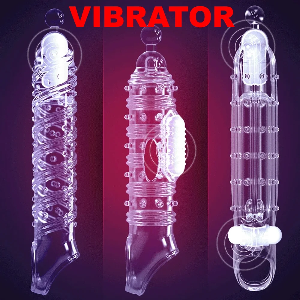 Penis Sleeve Extensions Condom Male Enlargement Delay Vibrators Clits Massager Cock Ring Vibrating Penis Cover Sex Toys For Men Penis Sleeve Extensions Condom Male Enlargement Delay Vibrators Clits Massager Cock Ring Vibrating Penis Cover Sex Toys For Men